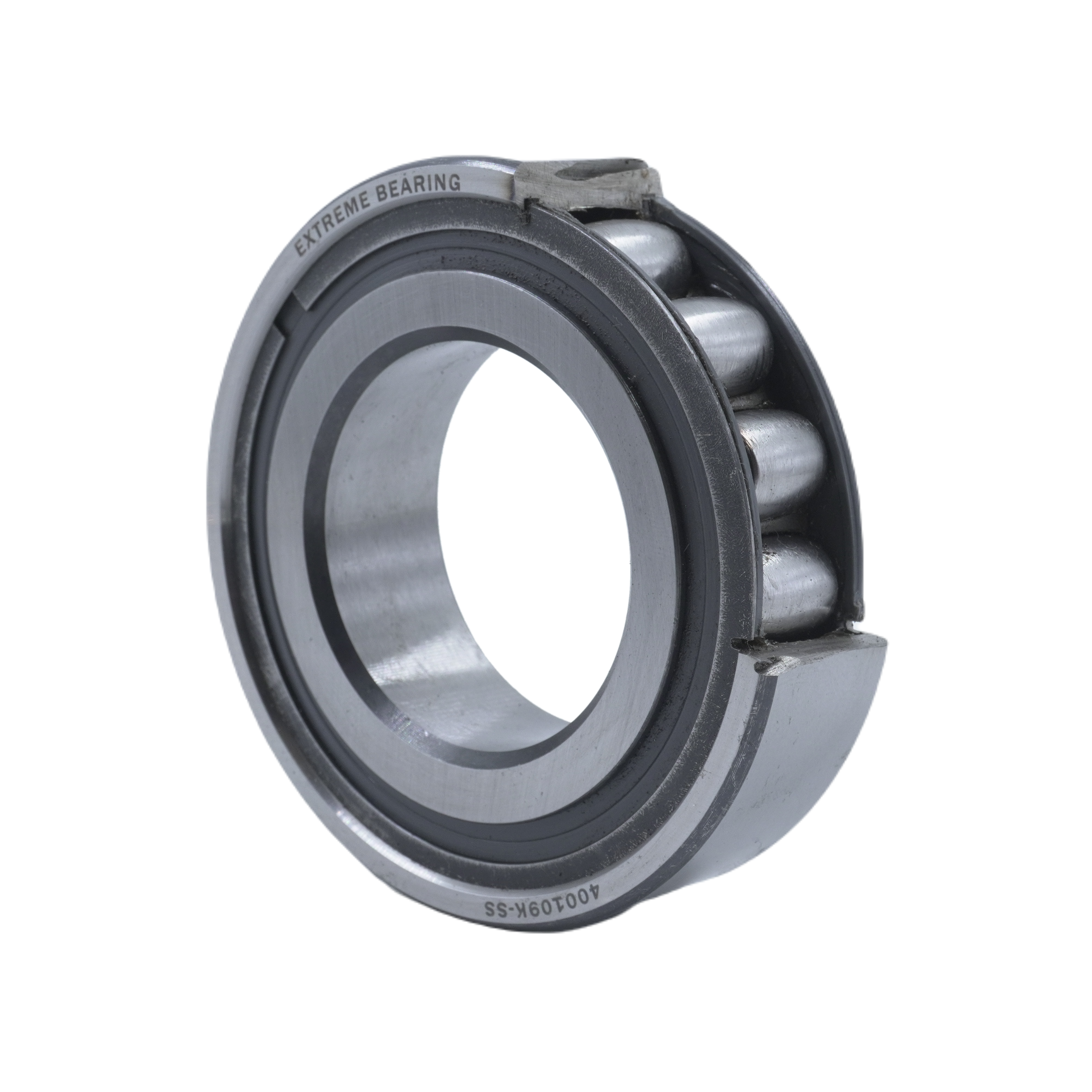 Spherical roller bearing insert with V-ring retention