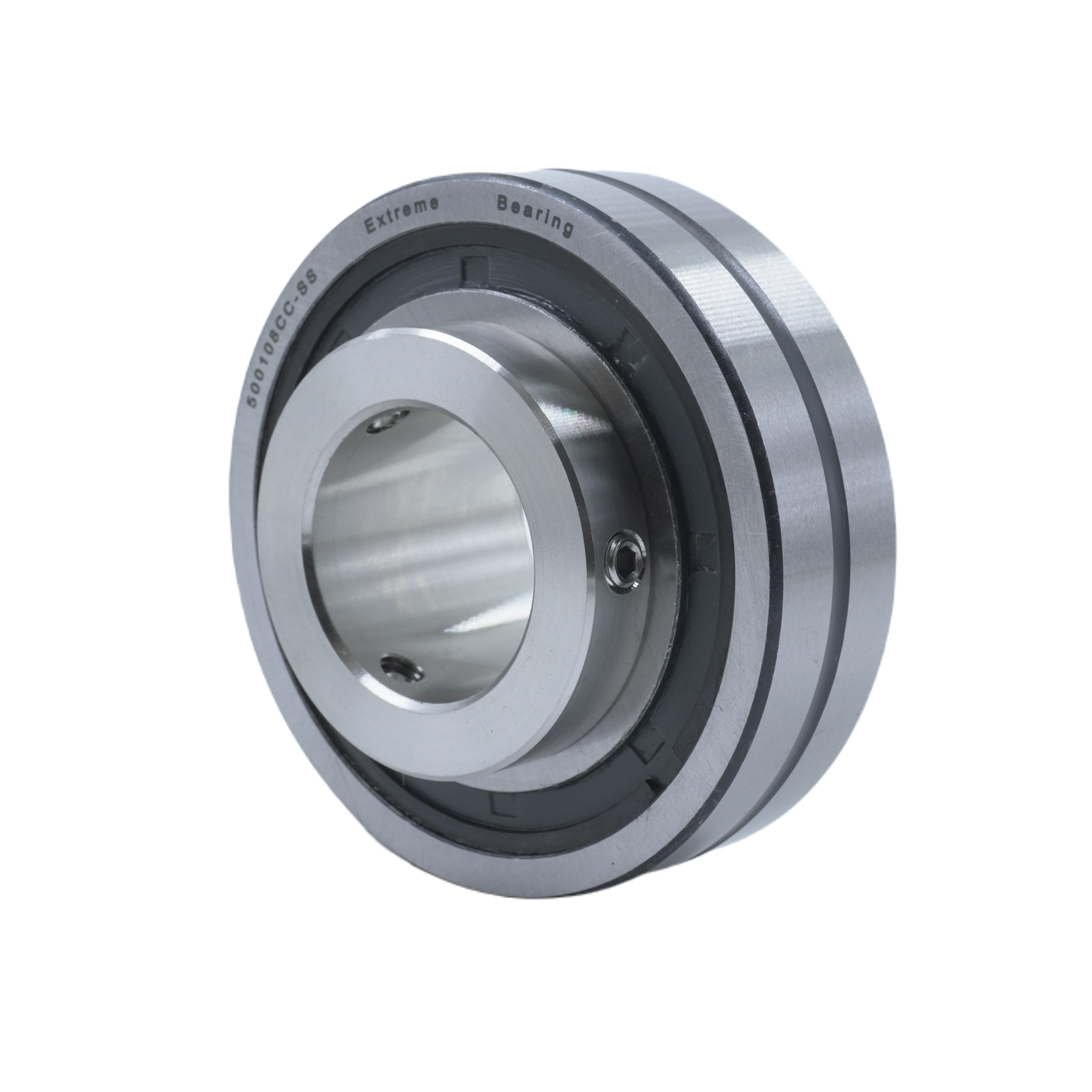 Spherical roller bearing insert with set-screw locking