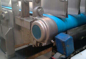 SS 316 pillow block bearing on food processing conveyor