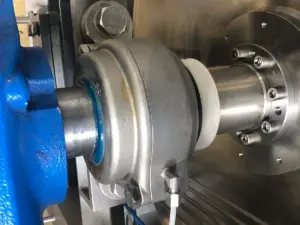 Heavy-duty stainless steel pillow block mounted bearing unit with grease fitting, for wastewater treatment applications